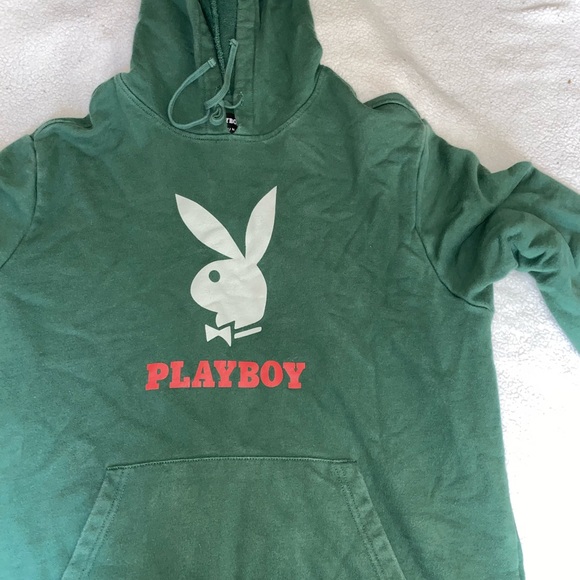 Mens Size Large Green Playboy Hoodie 